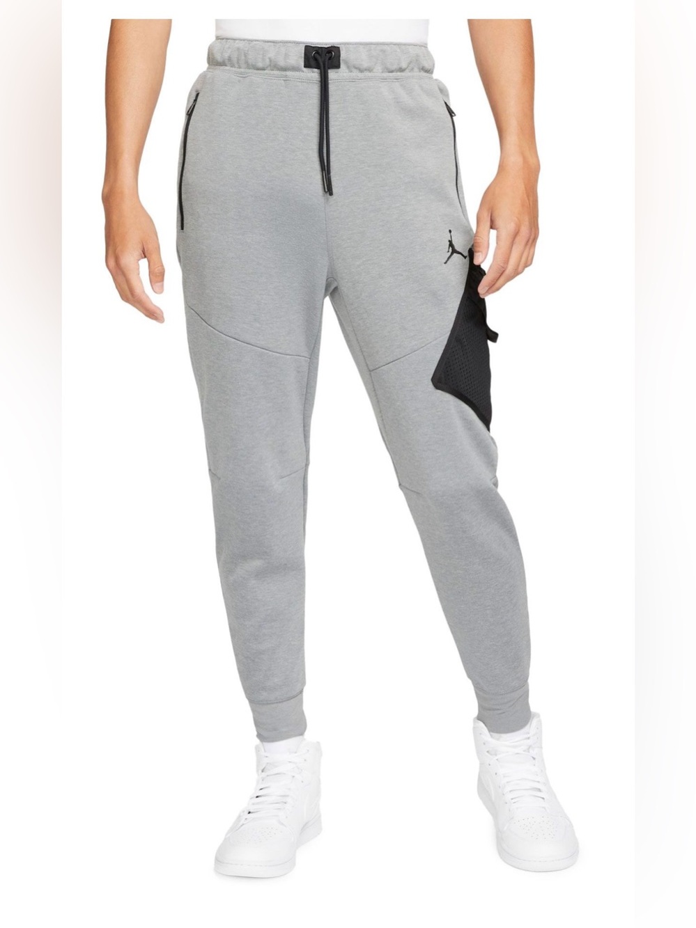 Jordan Grey Jogger Pants with Black Accent Panel